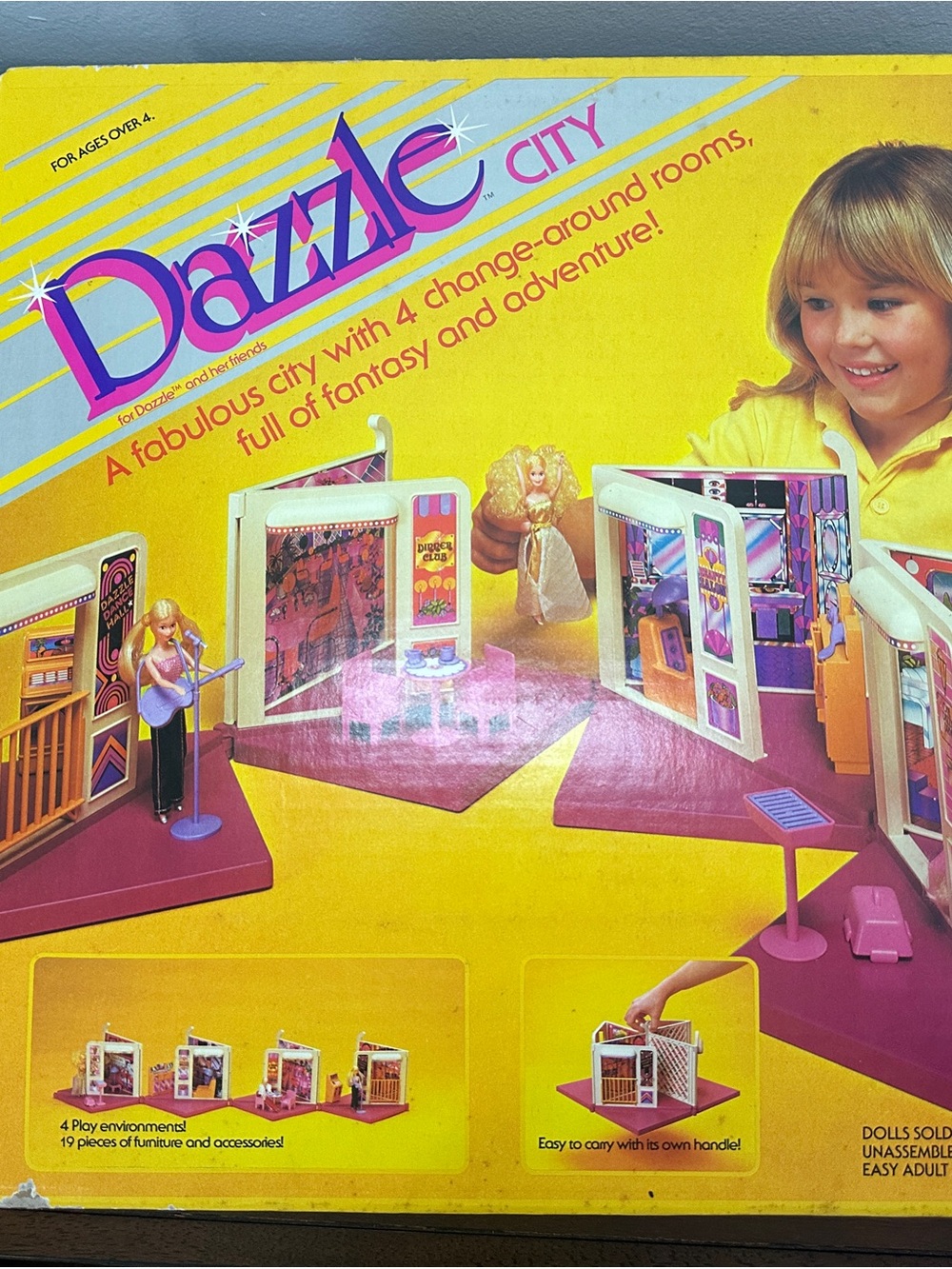 Mattel Dazzle City Vintage Play Set 1979 Modular Rooms Furniture Box